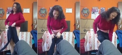 Big Boobs Sexy Mom Changing Clothes In Front Of Her Son